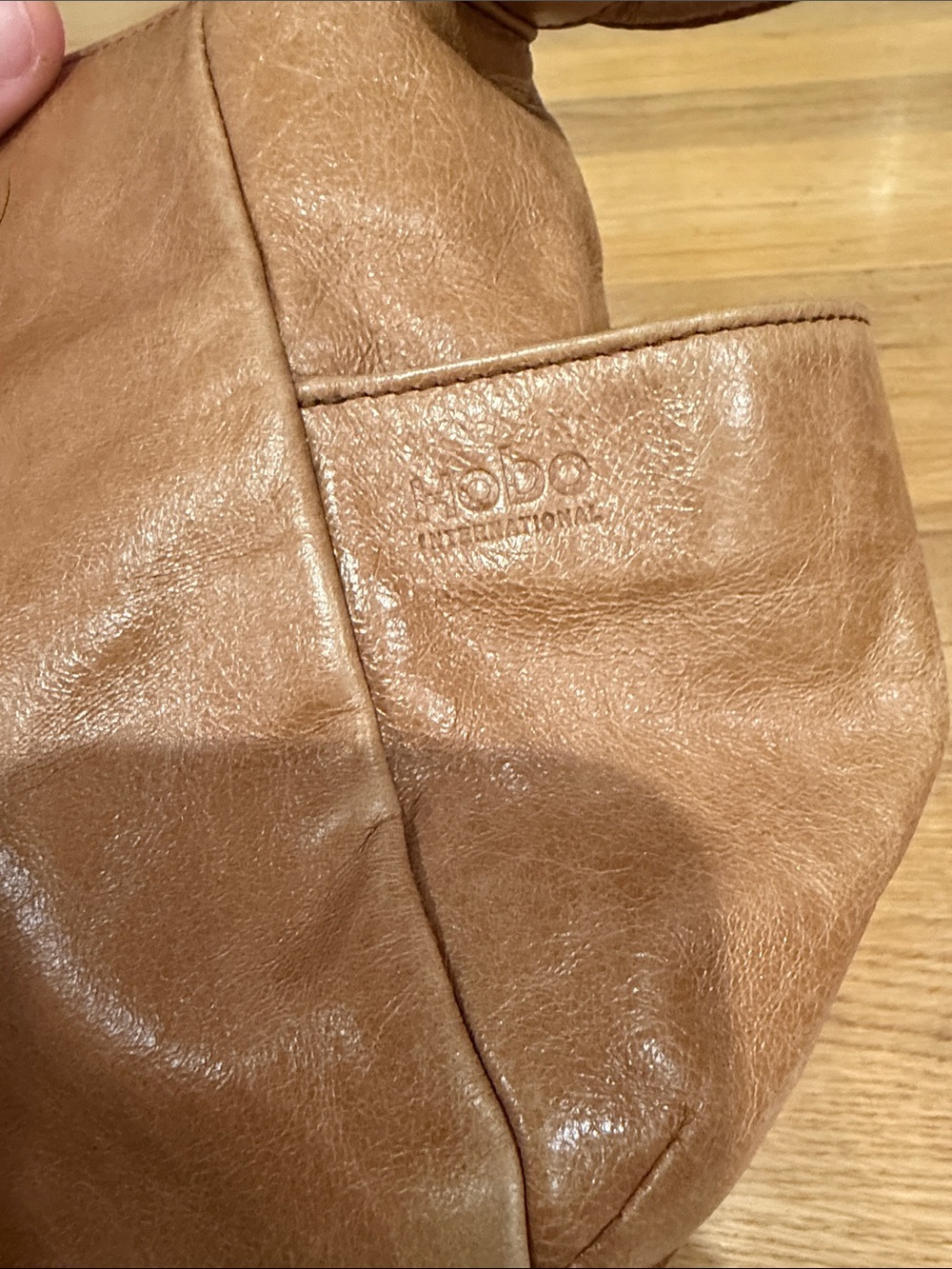 HOBO International Y2K 90s Cognac Leather Shoulder Bag - Picture 2 of 8